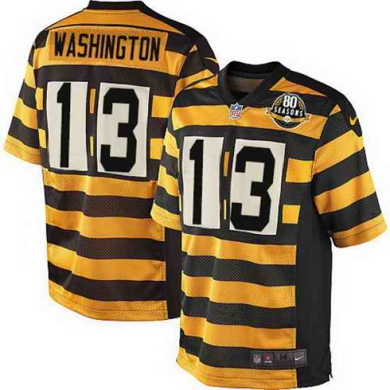Nike Steelers #13 James Washington Yellow Black Alternate Mens Stitched NFL 80TH Throwback Elite Jersey